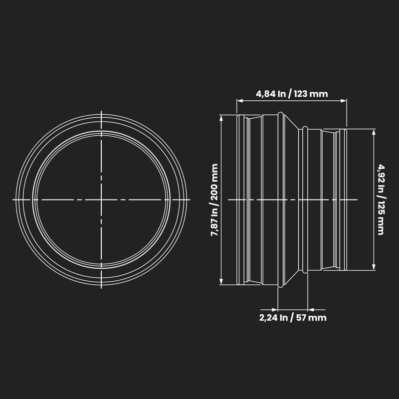 REPA MARKET 8"" to 5"" Inch Duct Reducer Round Reducer Duct Fitting Pipe Increaser Reducer Made from Galvanized Steel (Drain  Waste and Vent) Reducing Coupling (Metal  8 to 5 Inch) - Image 2